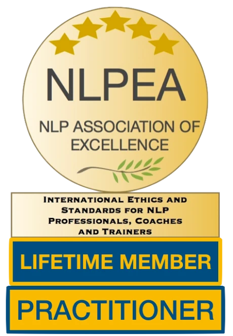 Selo de membro vitalício e Practitioner da NLPEA, NLP Association of Excellence